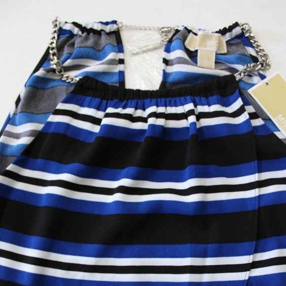 Michael Kors Tulip Front Chain Halter Blouse Size 12 - Picture 5 of 8